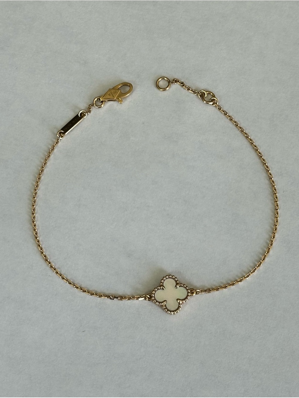 Van Cleef & Arpels Sweet Alhambra Bracelet Mother of Pearl 18K Yellow Gold VCA